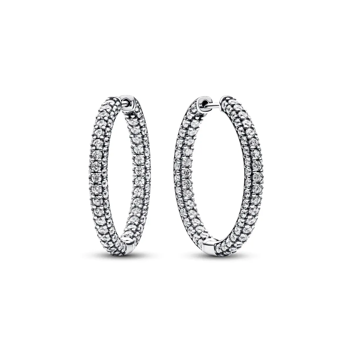 Pandora Timeless Pavé Single-Row Hoop Earrings 1