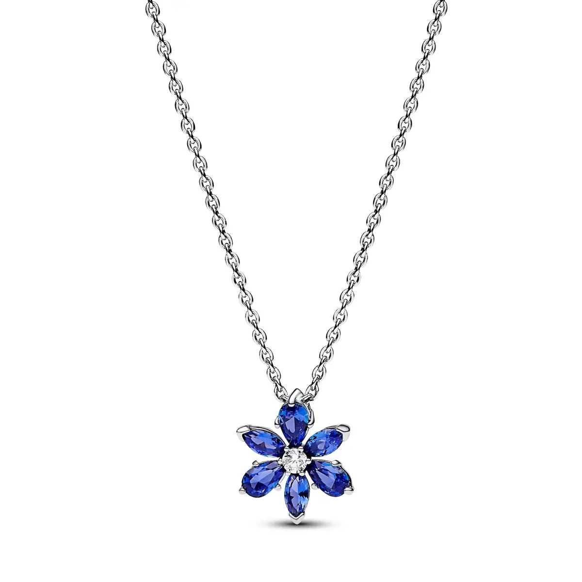 Sparkling Blue Herbarium Cluster Pendant Necklace 1