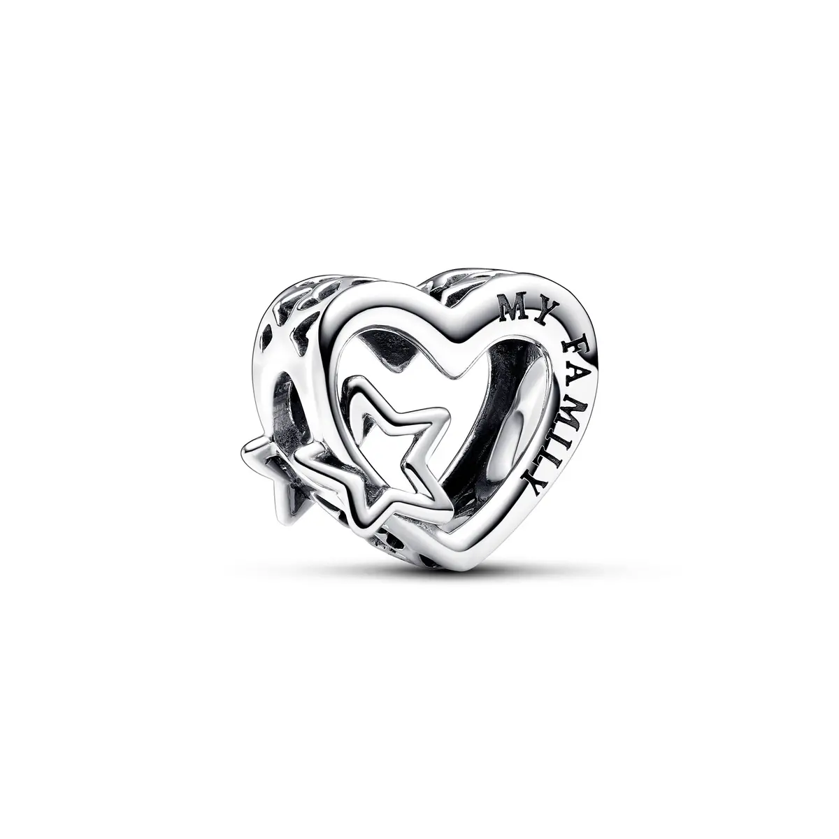 Openwork Family Heart & Star Charm 1