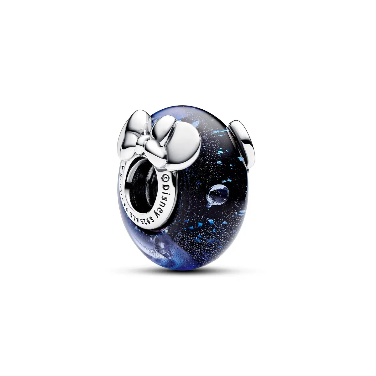 Disney Mickey Mouse & Minnie Mouse Blue Murano Glass Charm 1