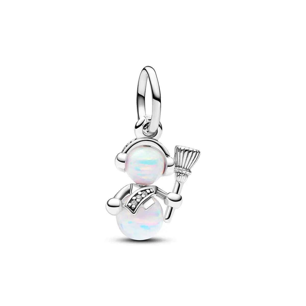 Opalescent Snowman Dangle Charm 1