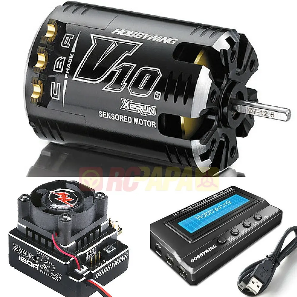 Hobbywing Xerun V10 Motor V3.1 120A Esc Sensored Brushless Combo For 1/10 Rc 1