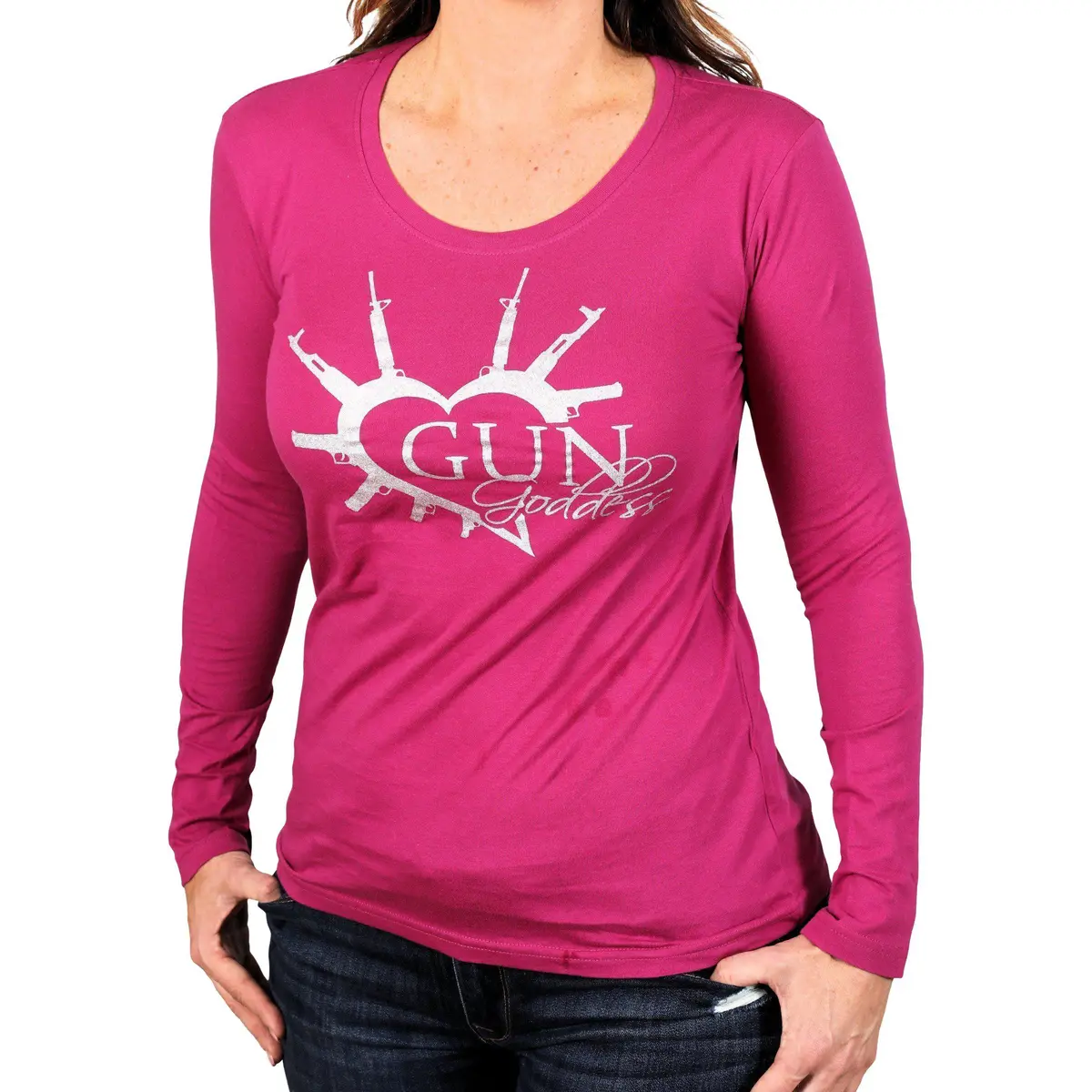 Bargain Bin - Heart Of A Gungoddess Ladies' T-Shirt (Long Sleeves) 1