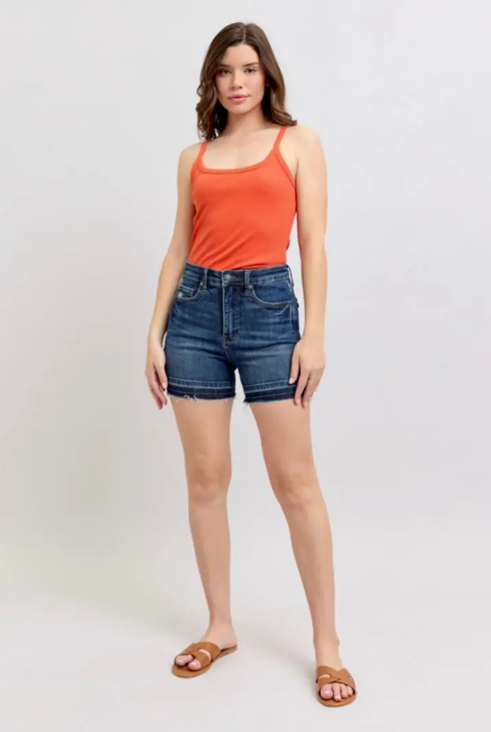 Anna High Waist Tummy Control Destroy Release Hem Shorts 1
