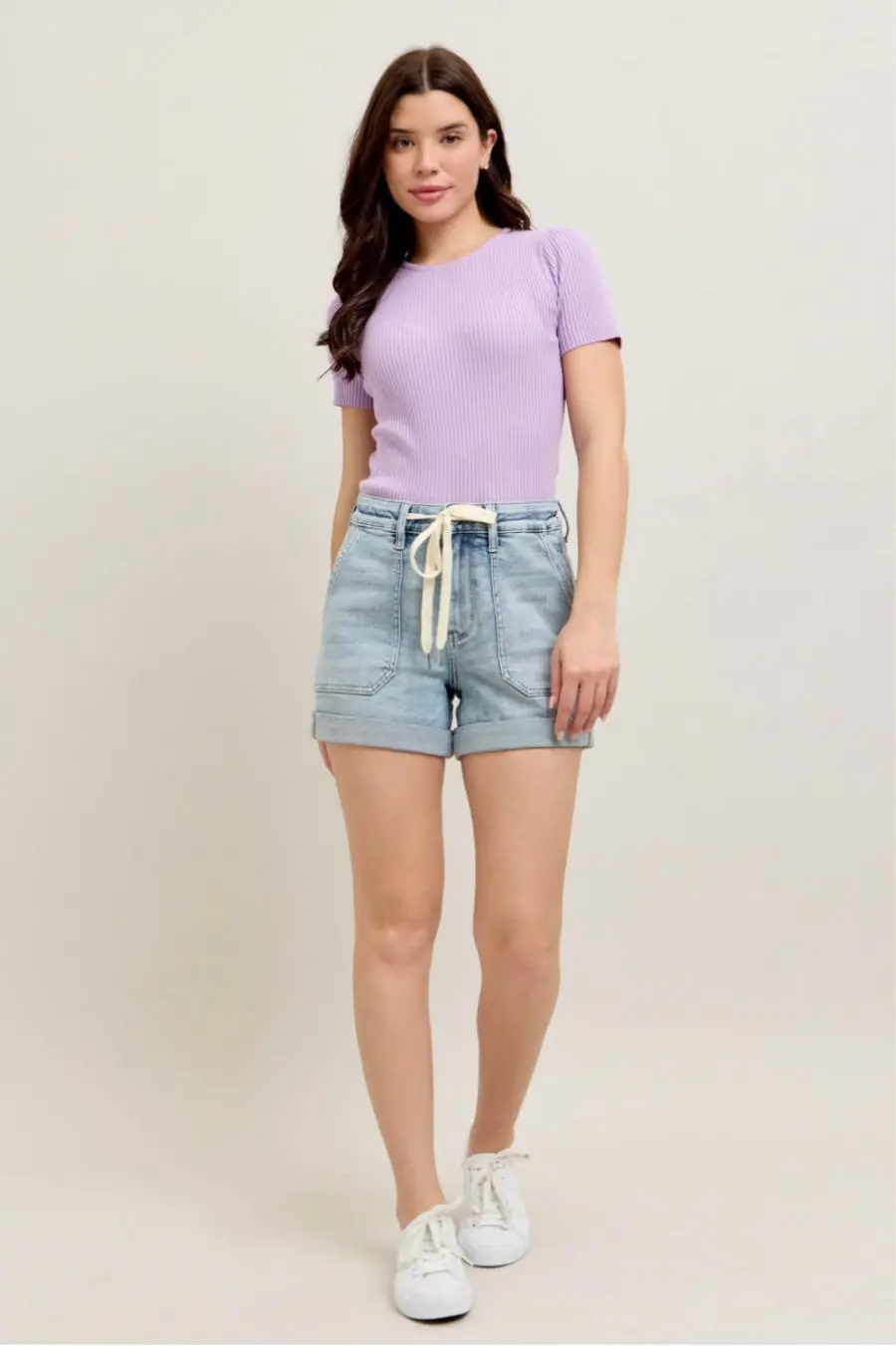 Chloë High Waist Cuff Jogger Shorts 1