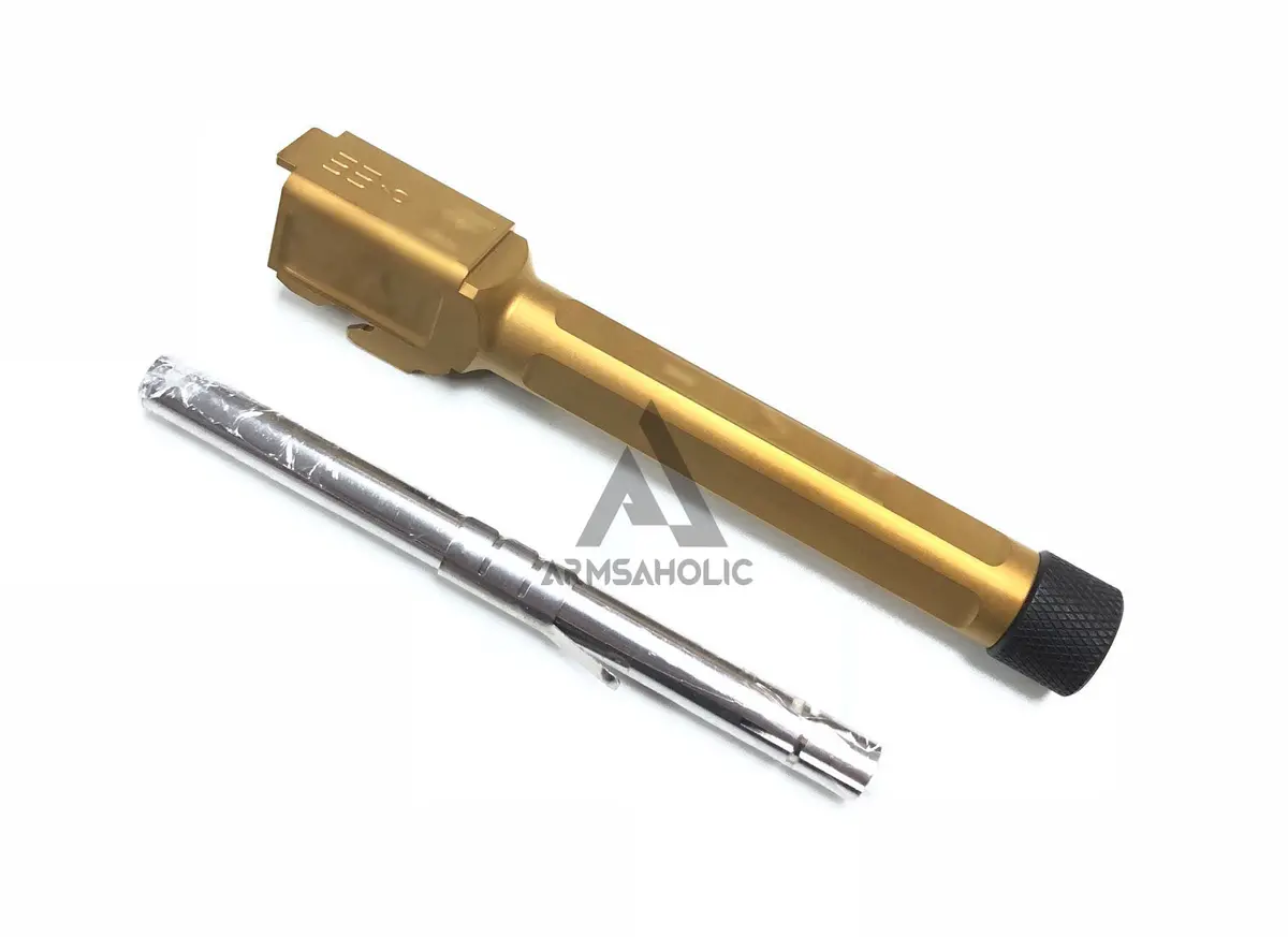 Guns Modify S-Style Km Stainless Steel Thread Outer Barrel For Marui G17 Gbb (Fluted/Golden) Cw 14Mm 1