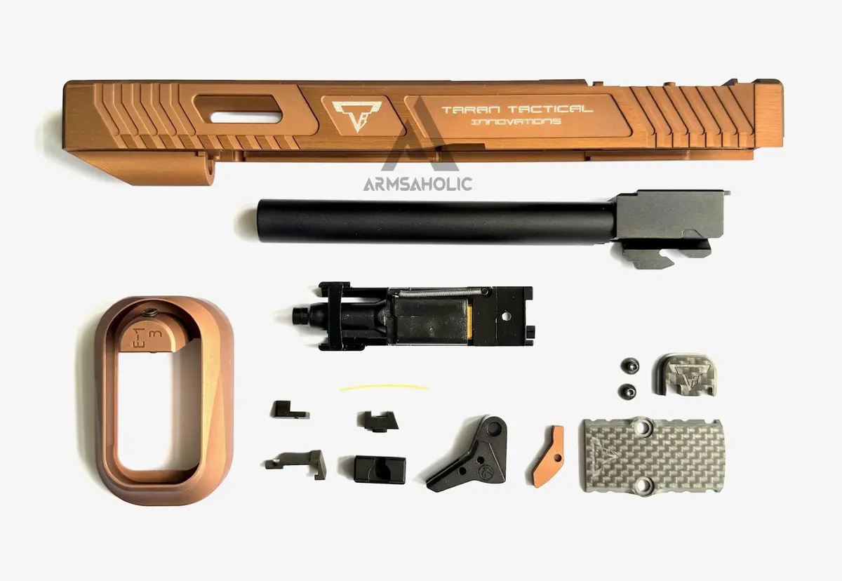 Bomber Cnc Aluminum T-Style G17l Copperhead Rmr Cut Slide Kit For Tokyo Marui G17 Gen3 Gbb Series 1