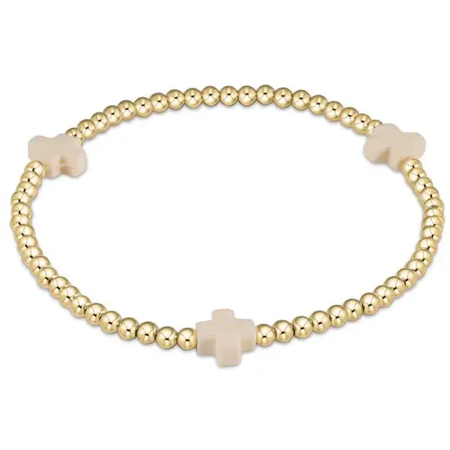 Extends Signature Cross 3Mm Gold Bracelet 1