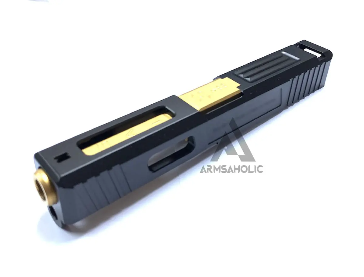 Gunsmodify Sa Alu Cnc Slide/Stainless 4 Fluted Gold Barrel Set For Tm G19 1