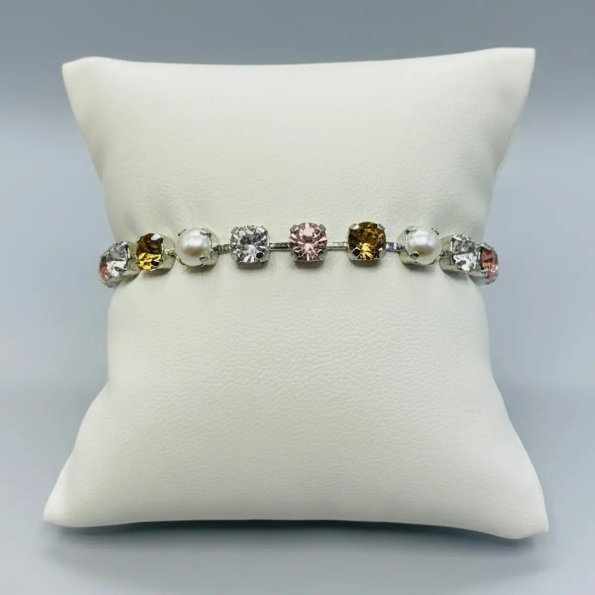 Mariana Bracelet B-4430-60066-Ro Small Everyday Bracelet In Pearl, Tan, Peach & Crystal 1