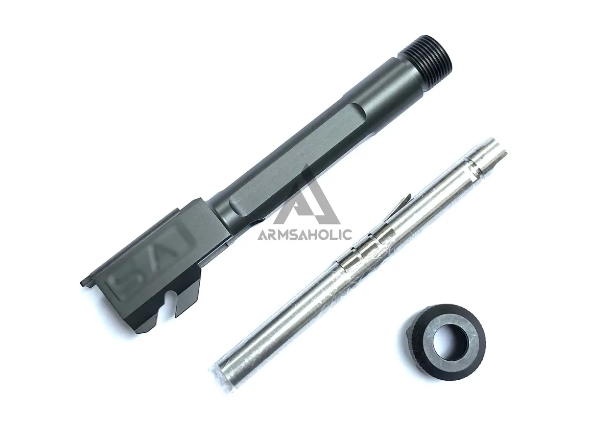 Guns Modify S-Style Stainless Steel Thread Outer Barrel For Marui G19 Gbb (Nitride Black) Ccw 14Mm 1