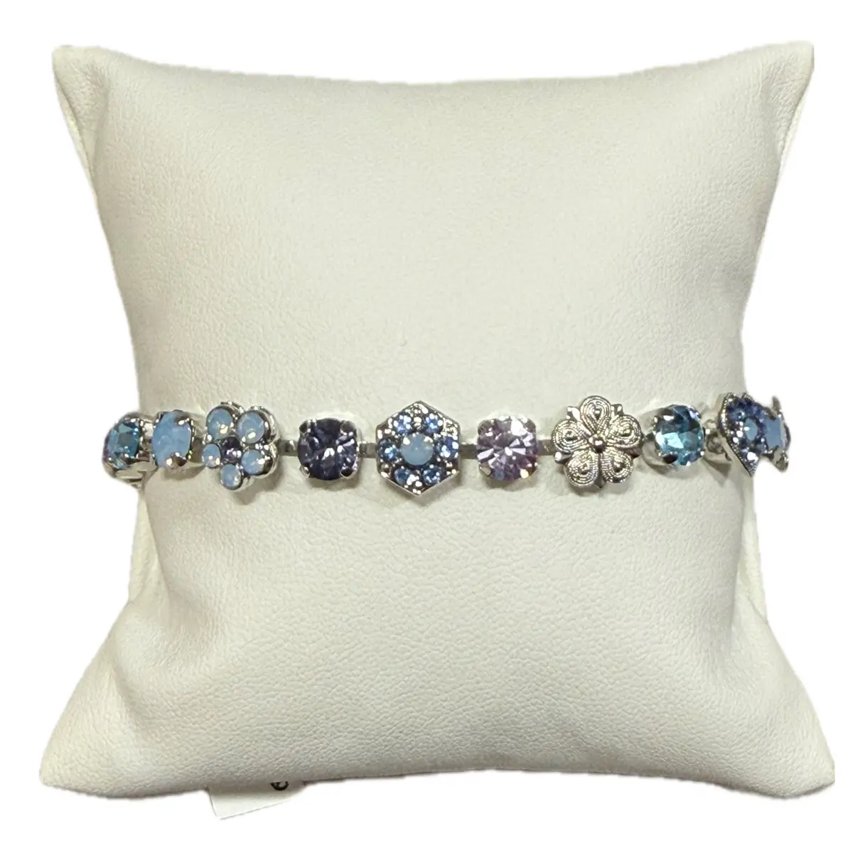 Mariana Bracelet B-4028 Small Heart And Flower Bracelet - Blue & Purple 1
