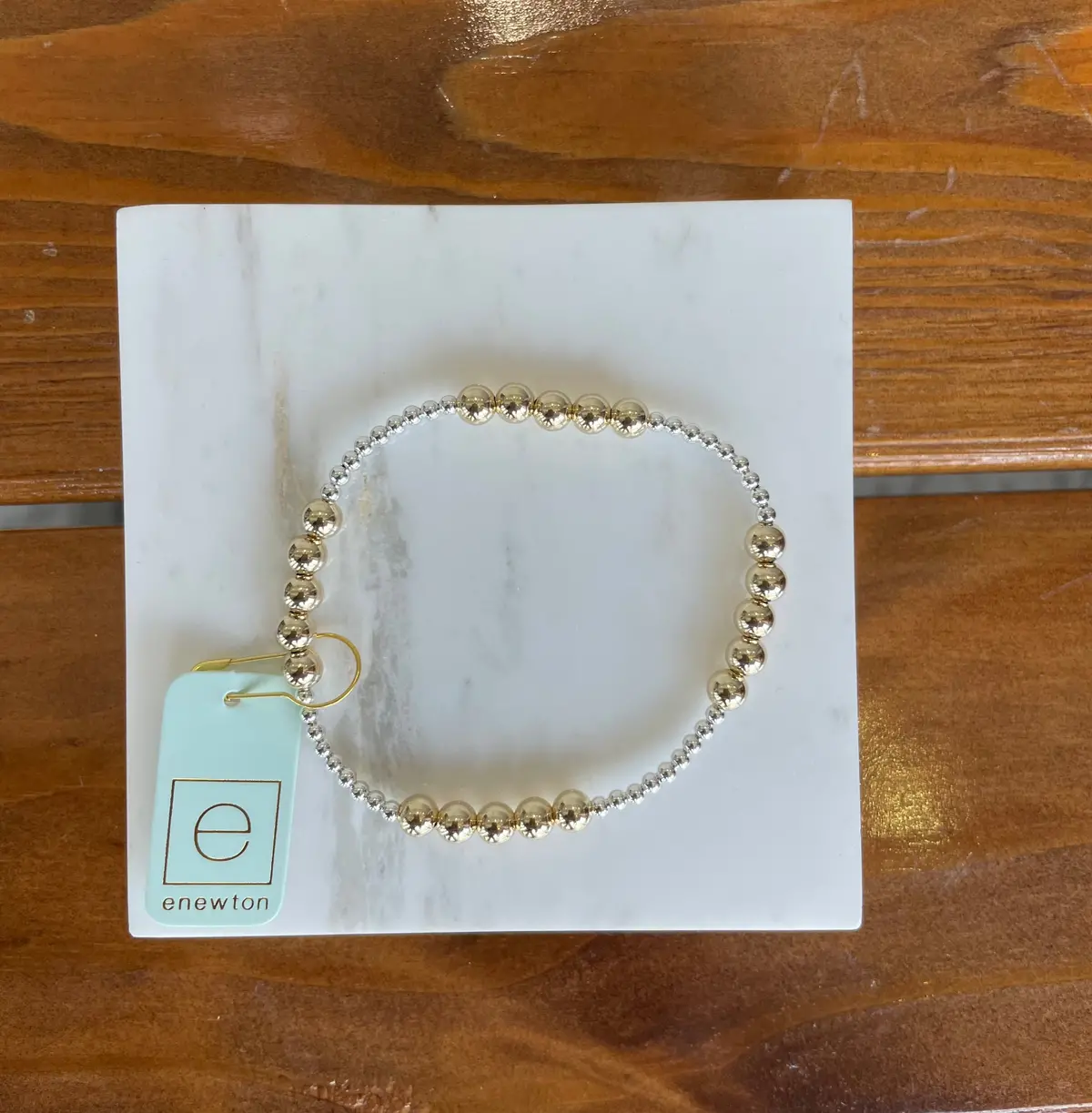 Classic Blissful Pattern 2.5Mm Bead Bracelet - 5Mm Mixed Metal 1