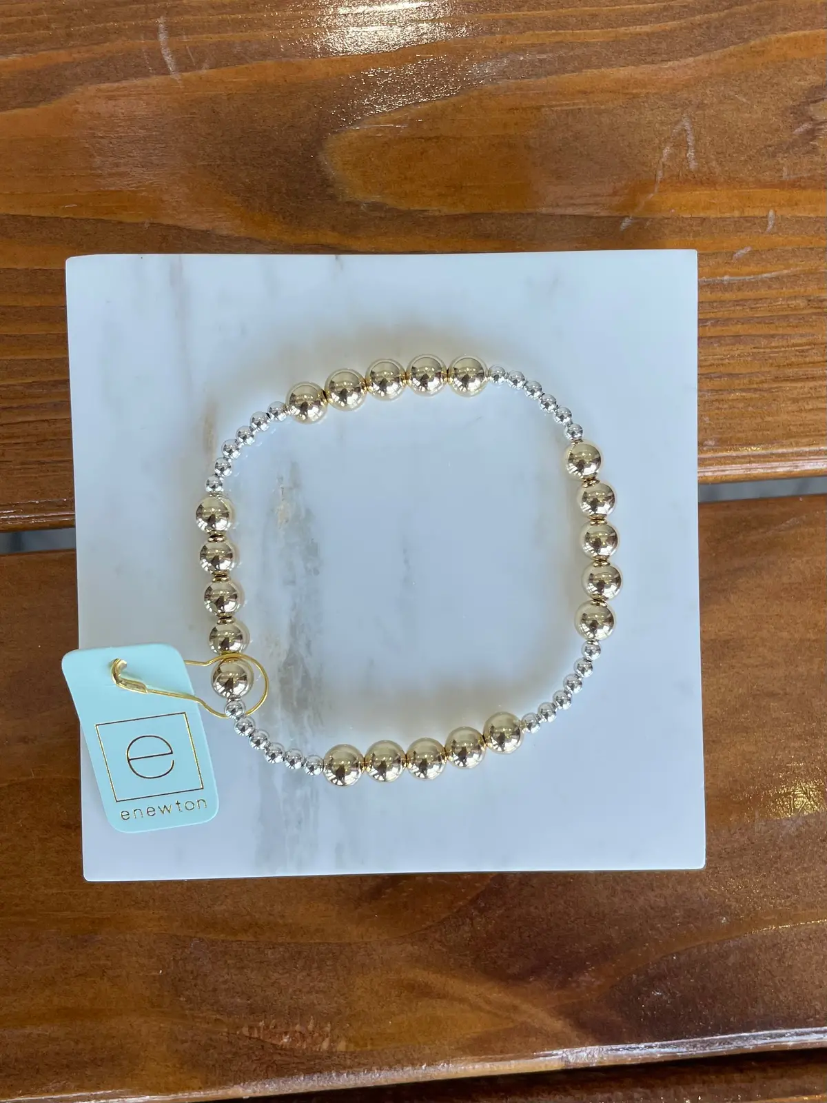 Classic Blissful Pattern 3Mm Bead Bracelet - 6Mm Mixed Metal 1
