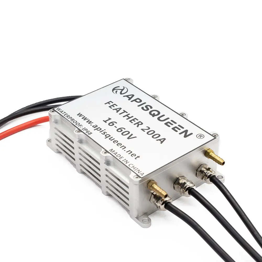 Apisqueen Supports 16-60V High Voltage Brushless Water-Cooled Feather 200A Esc（Electronic Control） For Rc Boats/Hydrofoils/Underwater Propellers/Brushless Motors. 1