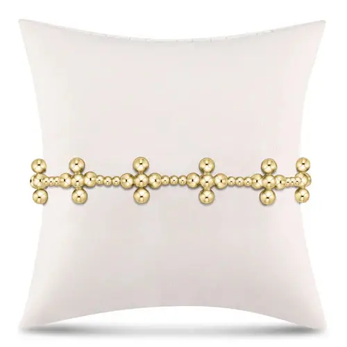Signature Cross Sincerity Pattern 2.5Mm Bead Bracelet - Classic Beaded Signature Cross Gold - 4Mm Bead Gold 1