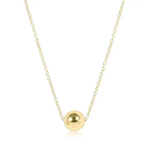 16" Necklace Gold - Classic Gold 8Mm Bead 1