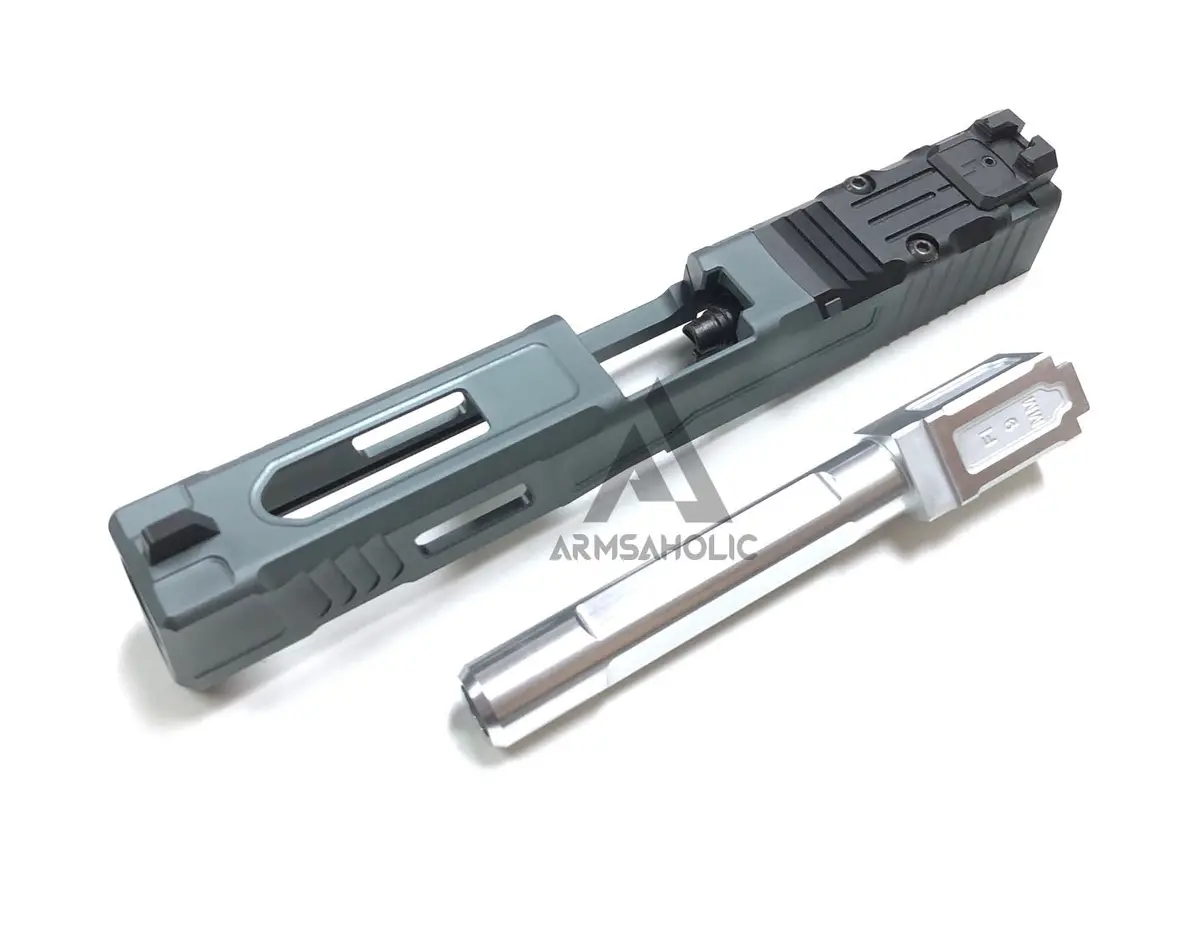 Nova Fi-Style 17 Aluminum Slide Set For Marui G17/22/34 Gbb Series - Titanium Grey 1