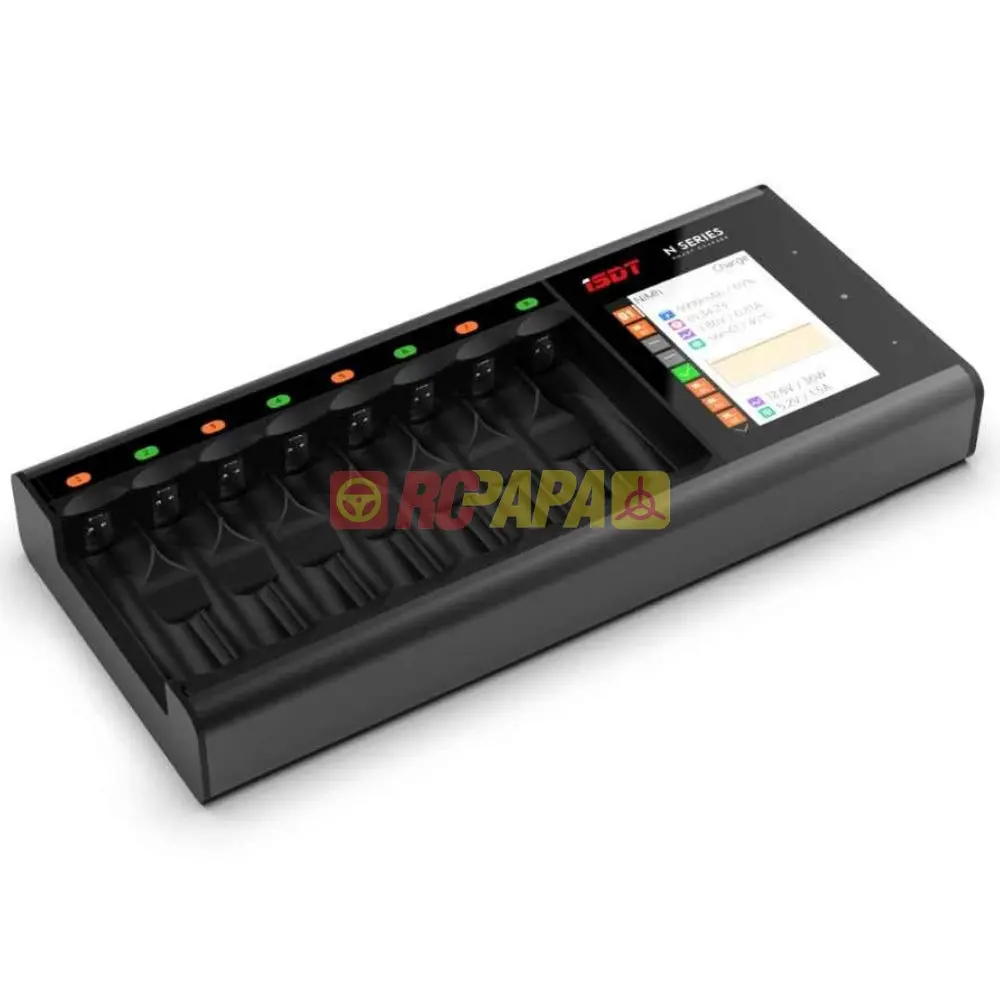 Isdt N8 8 Slots Aaa Aa Lcd Battery Quick Charger Li-Ion Life Ni-Mh Ni-Cd 1