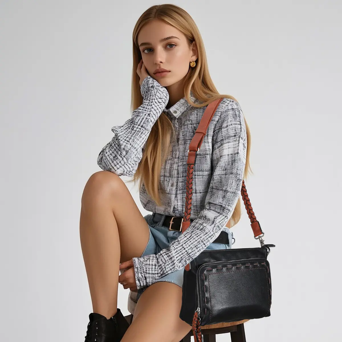 Skylar Stitched Concealed-Carry Crossbody 1