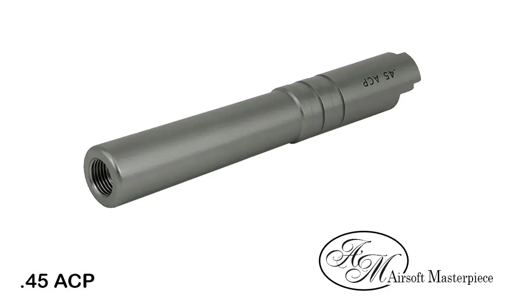 Airsoft Masterpiece .45 Aluminum Threaded Outer Barrel For Hi-Capa 4.3 - Grey 1