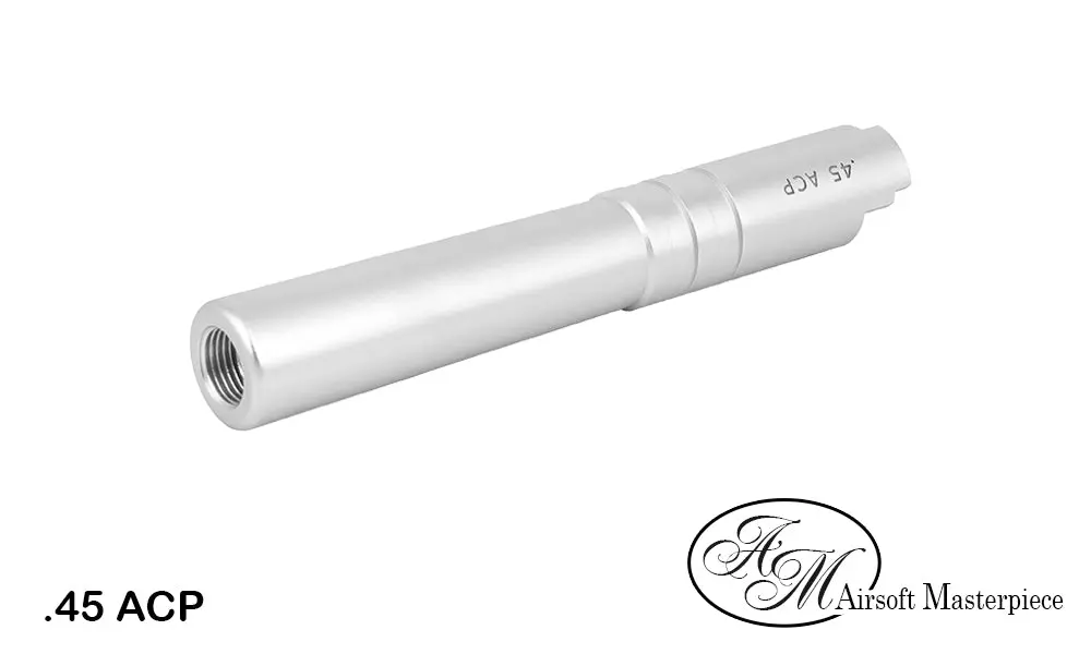 Airsoft Masterpiece .45 Aluminum Threaded Outer Barrel For Hi-Capa 4.3 - Silver 1