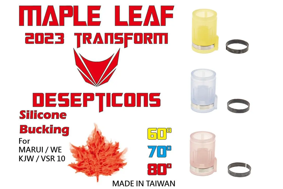Maple Leaf 2023 Transformers "Decepticon" Hop Up Silicone Bucking For Marui Tm / We / Kjw Gbb & Vsr ( Degree 60° / 70° / 80° ) 1