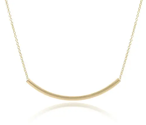16" Necklace Gold - Bliss Bar Smooth Gold 1