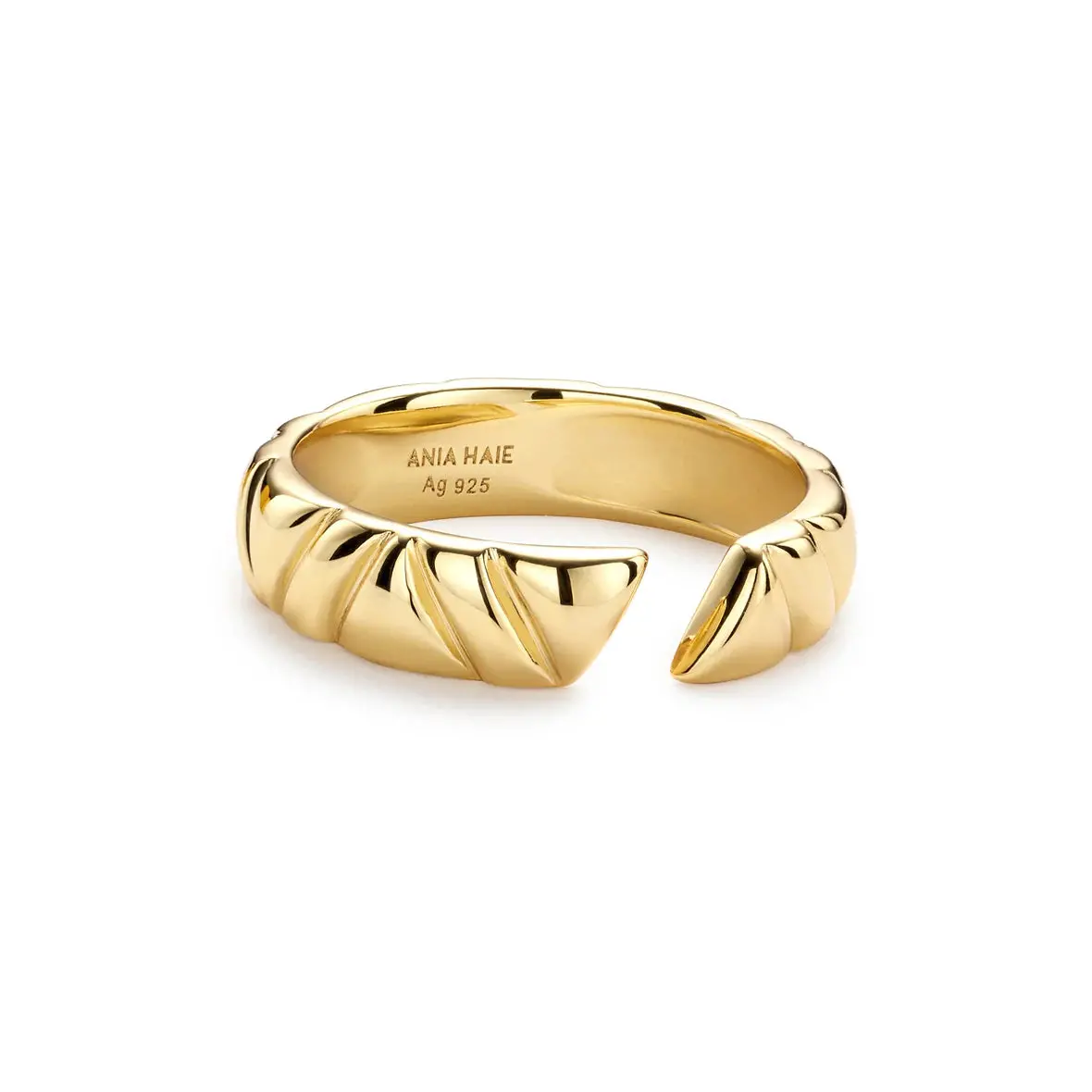 Gold Irregular Twill Adjustable Ring 1