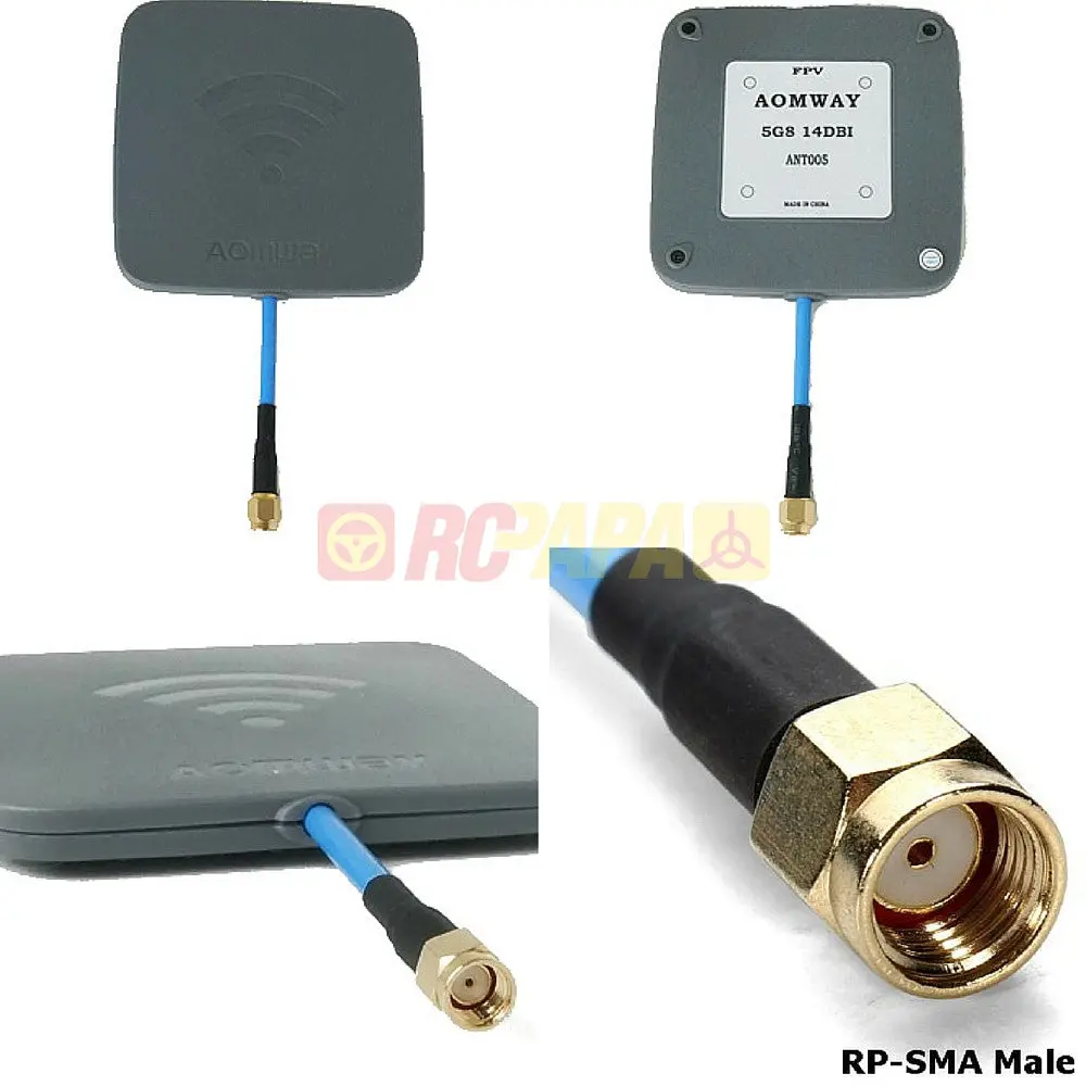 Aomway 5.8Ghz 14Dbi High Gain Flat Fpv Receiver Antenna (Rp-Sma Plug) 1