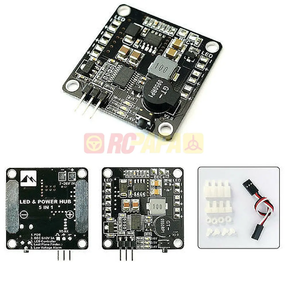 Matek 5In1 Power Hub Bec Pdb (Led Lighting Control / Tracker / Low Voltage Alarm) V2 1