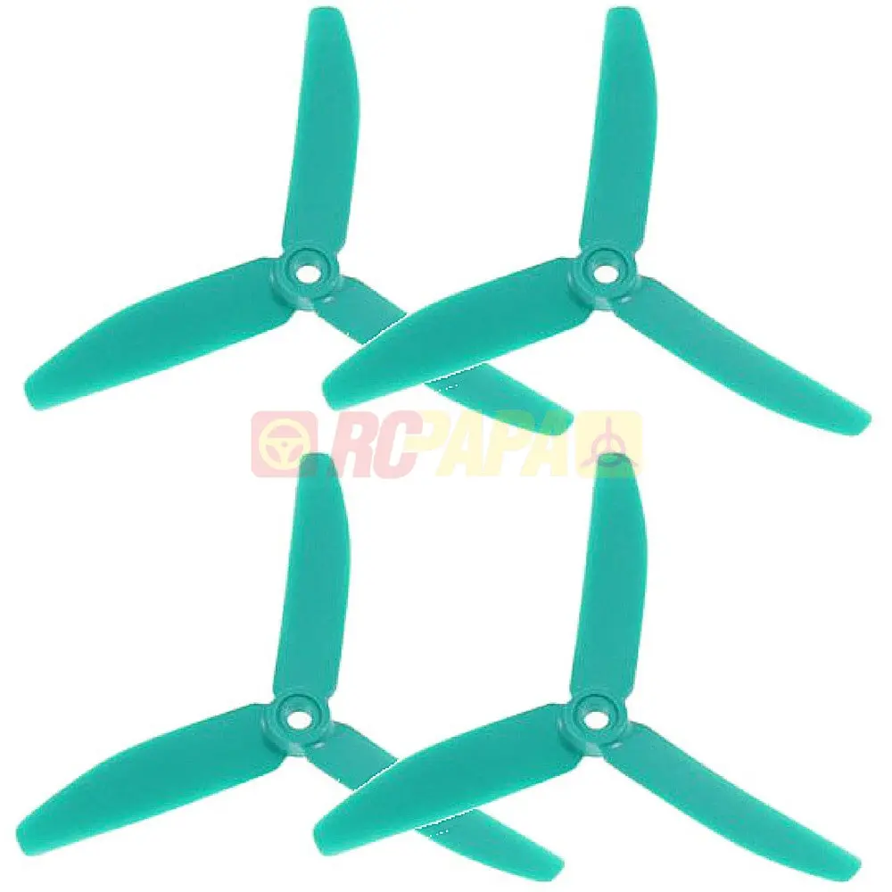 Hq 5" 5X4x3 Tri-Blade Glass Fiber Propellers (Skitzo Blue) 1