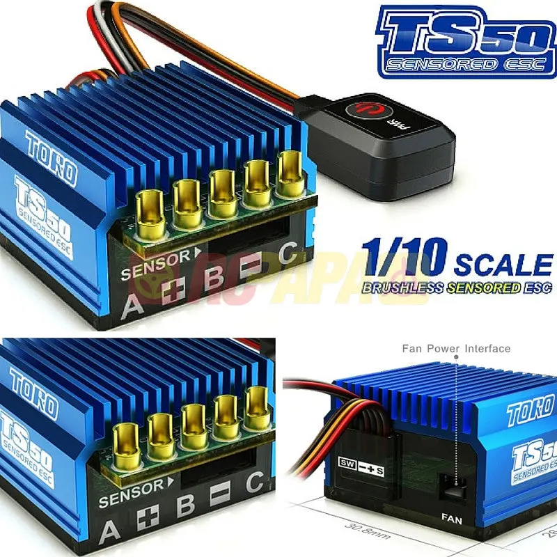 Skyrc Toro Ts50 50A 2S Brushless Sensored Esc For 1/10 Rc 1
