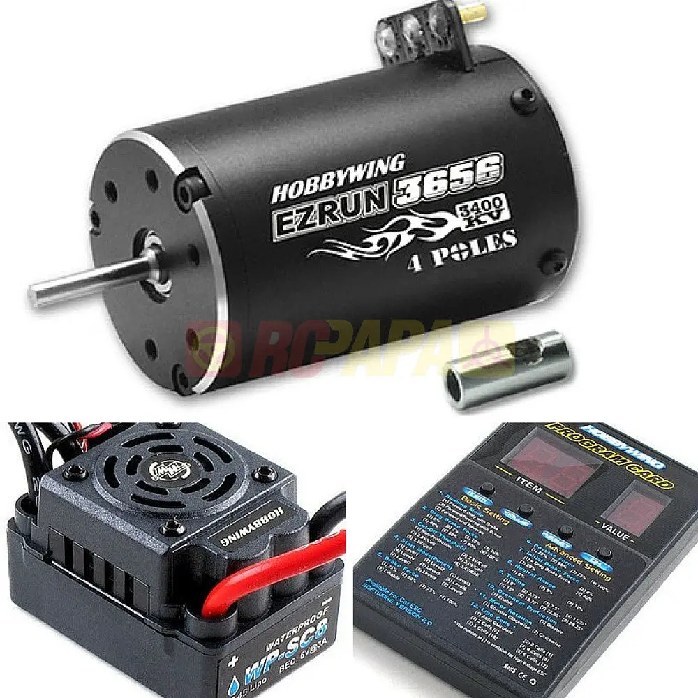 Hobbywing Ezrun Sc8 120A 3565 Brushless Waterproof Combo For 1/10 Rc 1