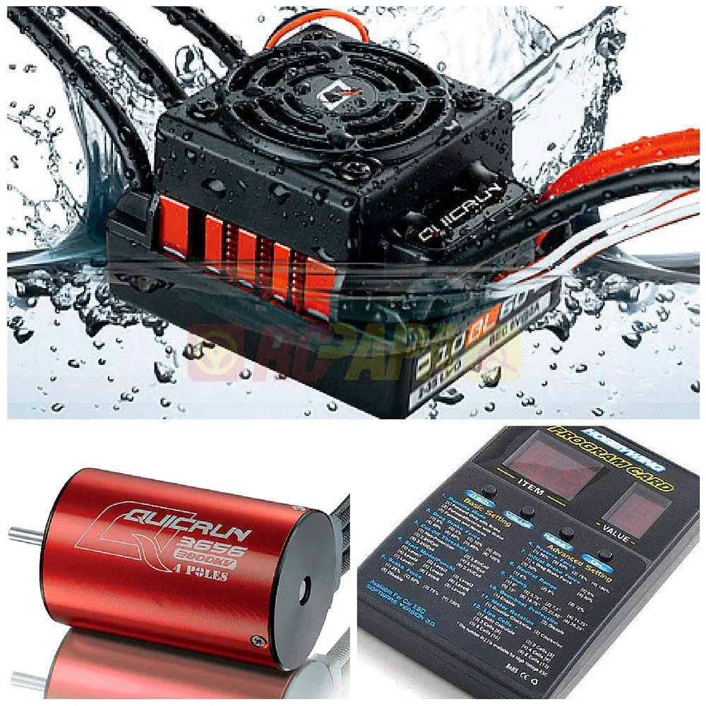 Hobbywing Quicrun 10Bl60 60A 3656 3800Kv Waterproof Combo For 1/10 Rc 1