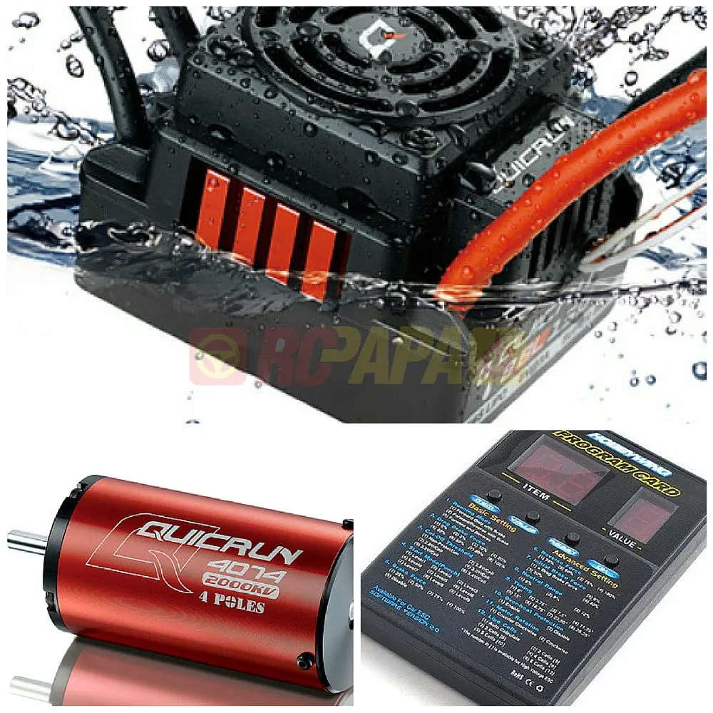 Hobbywing Quicrun 8Bl150 150A 4074 2000Kv Waterproof Combo For 1/8 Rc 1
