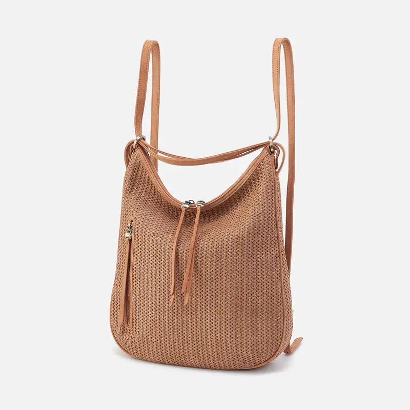 Merrin Convertible Backpack | Raffia With Leather Trim 1