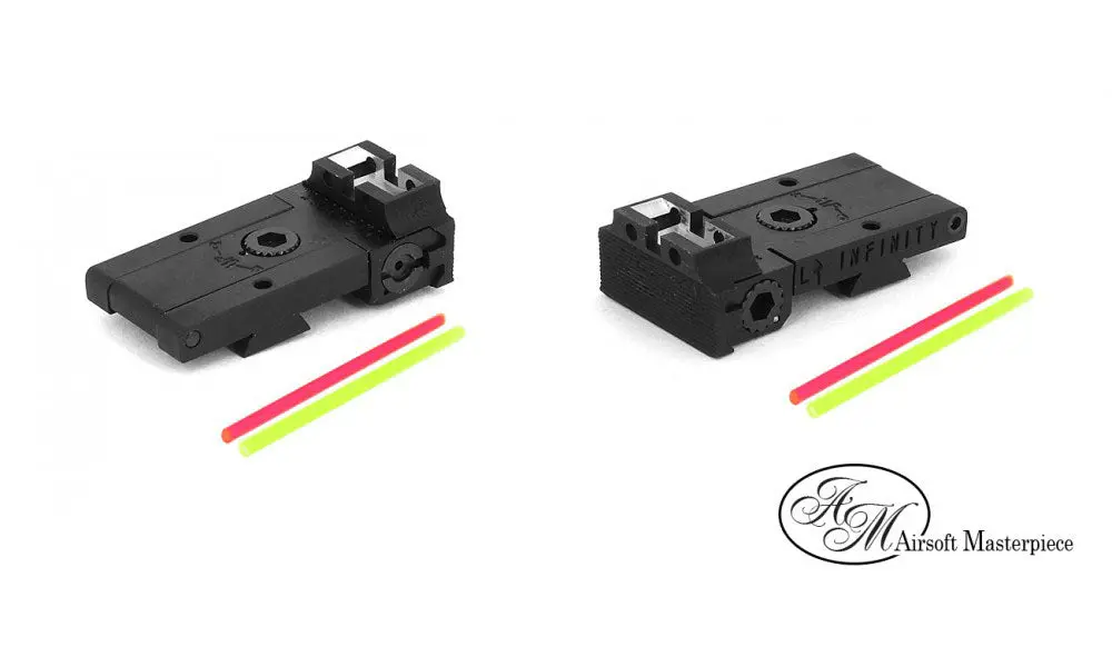 Airsoft Masterpiece Aluminum Rear Sight Infinity With Fiber For Hi-Capa #Rsa-If-F 1