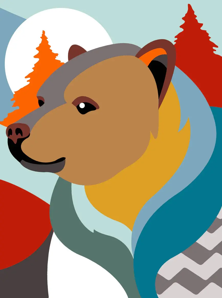 Bear Art Needlepoint Canvas 1