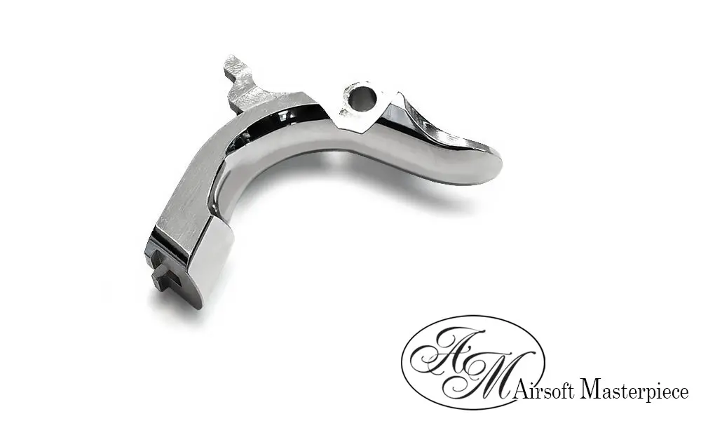 Airsoft Masterpiece Steel Grip Safety – S Style (Shinly Silver) #Sgs-2S 1