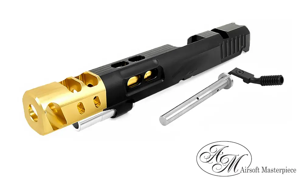Airsoft Masterpiece Dvc Steel 6″ Aluminum Open Slide Kit For Hi-Capa - Black With Gold Comp #Sk-Dvcstl-Obkg 1