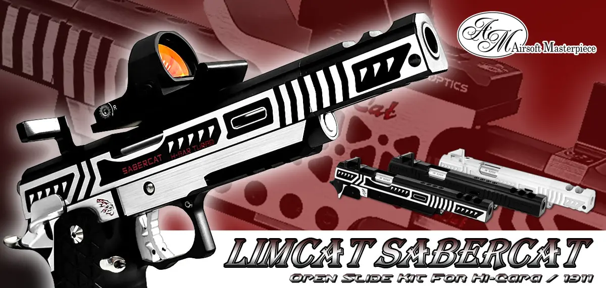 Airsoft Masterpiece Limcat Sabercat Open Slide With Frame Kit Set 1