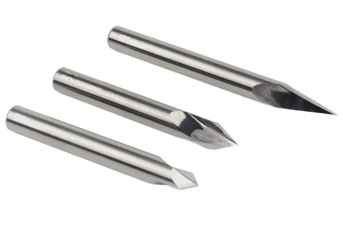 Ultra-Clean Cuts, 30, 60 & 90 Degree V-Bit Set For Cnc Routers, 1/4 Shank 1