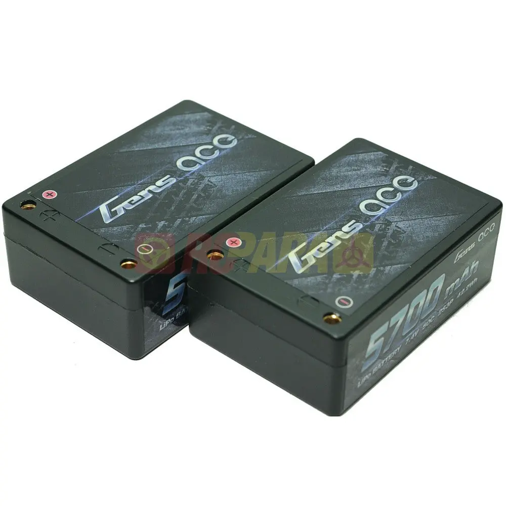 Gens Ace 5700Mah 7.4V 50C 2S3p Hard Case Lipo Battery Saddle Pack 1