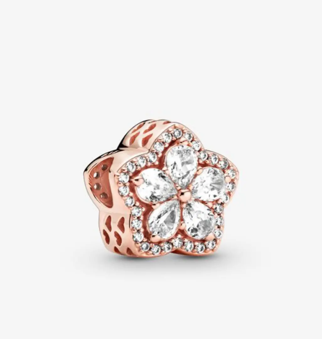 Sparkling Snowflake Pave Bead, Rose 1