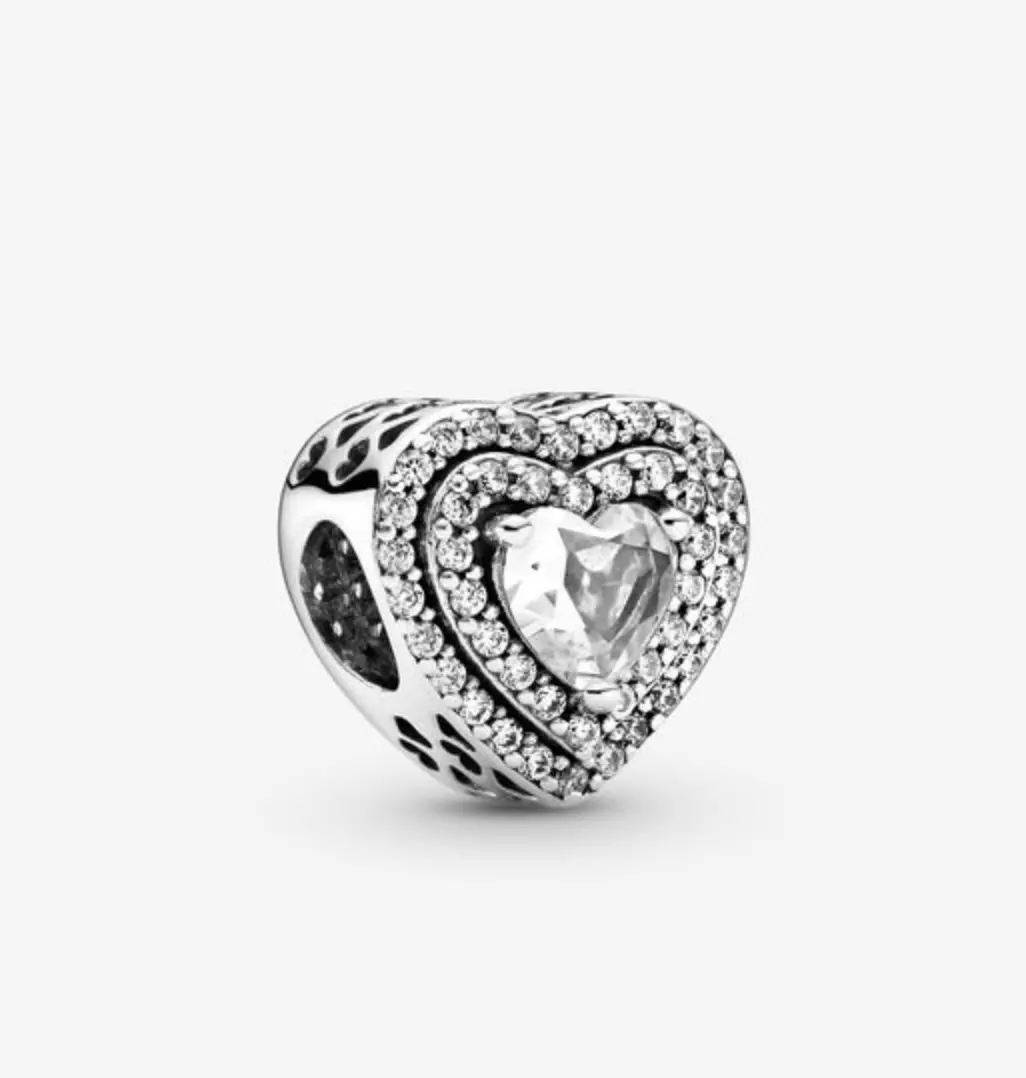 Sparkling Levelled Hearts Charm 1
