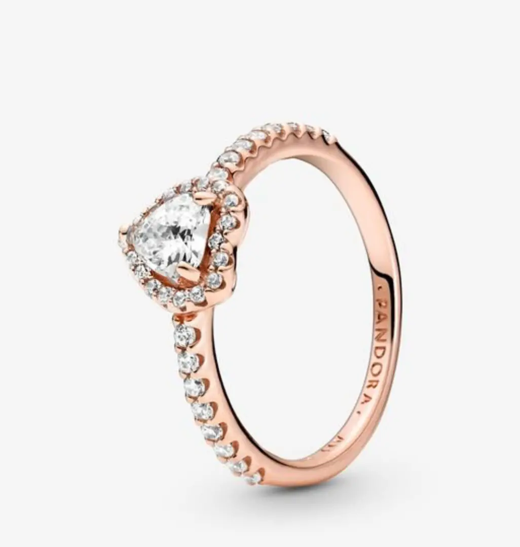 Sparkling Elevated Heart Ring 1