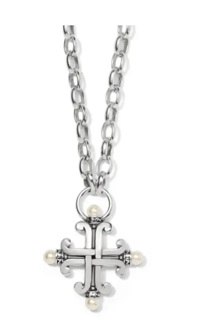 Taos Pearl Cross Necklace 1