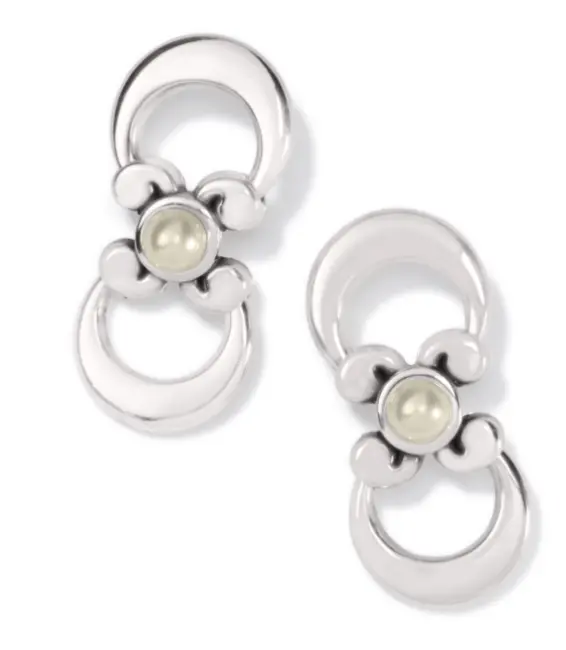Taos Pearl Cross Post Drop Earrings 1