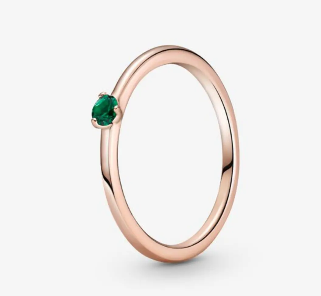 Pandora Rose Green Solitaire Cz Ring 1